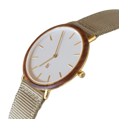 Hemverk-Armbanduhr Ø: 40 mm – Graham Warm Grey/Taupe Nylon