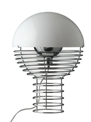 Verpan Wire Table Lamp Ø: 30 cm - Chrome/White