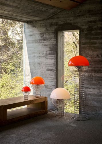 Verpan Wire Tragbare Lampe H: 25 cm - Aluminium/Orange