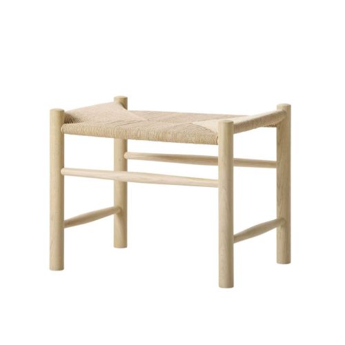 Fredericia Furniture 16000 J16 Wegner Hocker, Höhe: 42,5 cm – Naturgeflecht/hell geölte Eiche