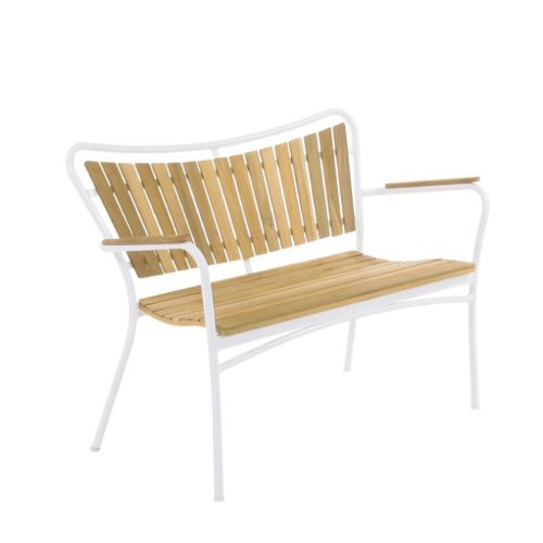 Mandalay Marguerit Havebænk L: 112 cm - Teak/Hvid