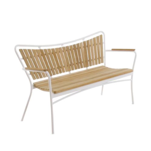 Mandalay Marguerit Havebænk L: 143 cm - Teak/Hvid