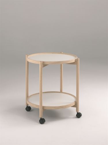 Thomsen Furniture 5054 James Rullebord, 50x58 cm -  Eg naturstel sort-hvid melamin 