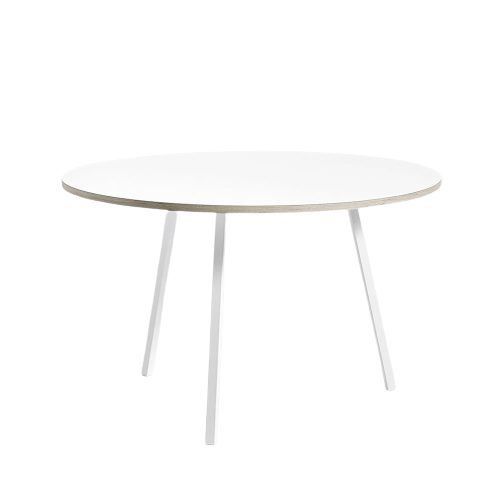 HAY Loop Stand Round Table Ø: 120 cm - White/White Laminate