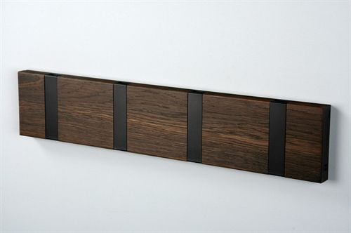 KNAX horizontaler Garderobenständer für 4 Personen, L: 39,6 cm – Räuchereiche/Schwarz