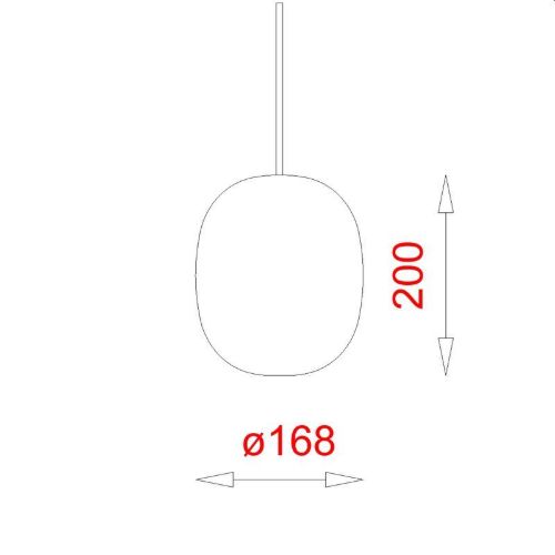 Piet Hein Superegg 200 Anhänger Ø: 16,8 cm – Opal/Schwarzer Draht