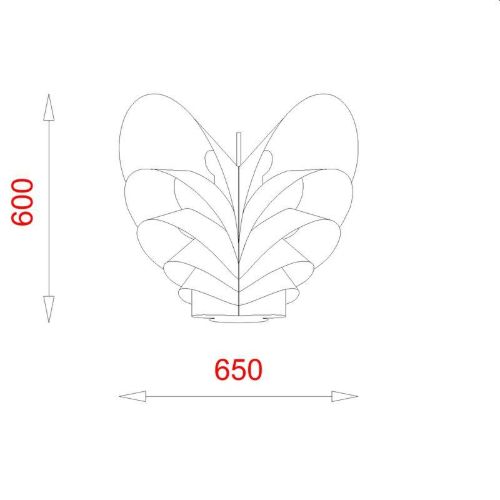 Piet Hein Flora Folio Pendelleuchte Ø: 60 cm - Weiß/Schwarzes Kabel