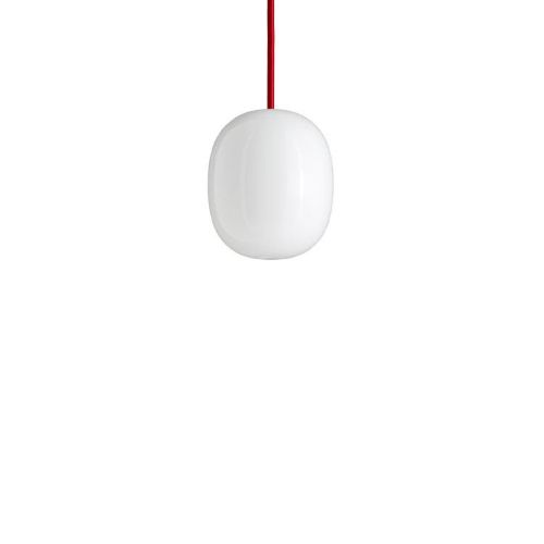 Piet Hein Superæg 150 Pendel Ø: 12,5 cm - Opal/Rød Ledning