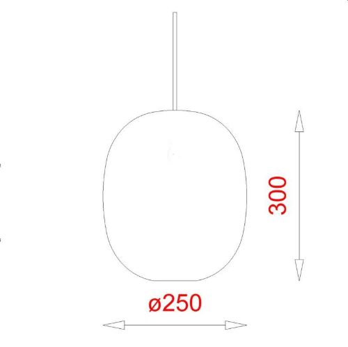 Piet Hein Superegg 300 Pendelleuchte Ø: 25 cm – Opal/Schwarzer Draht