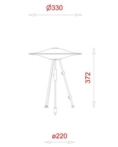 Piet Hein Sinus 330 Tischleuchte H: 37,2 cm – Opal/Schwarzes Kabel
