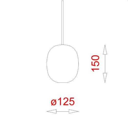 Piet Hein Superegg 150 Anhänger Ø: 12,5 cm – Opal/weiße Kordel
