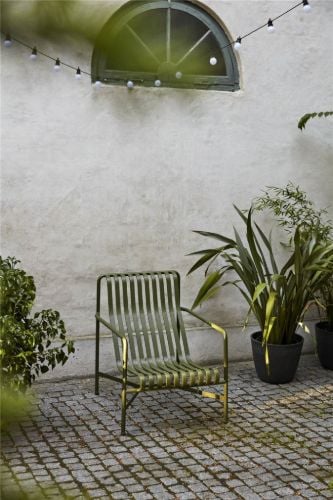 HAY Palissade Loungesessel Hoch SH: 38 cm - Olive