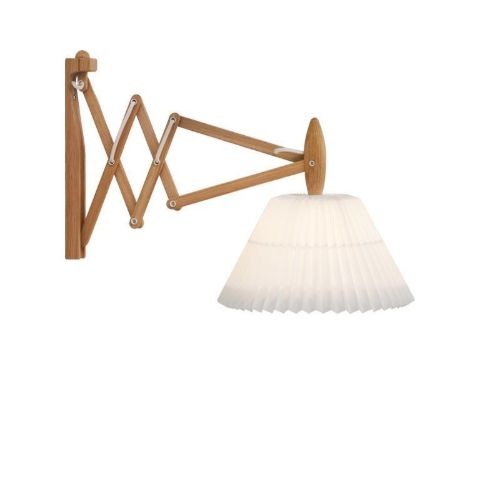 Le Klint 223-2/17 Scherenleuchte für die Wand, H: 31 cm – Helle Eiche/Standardschirm