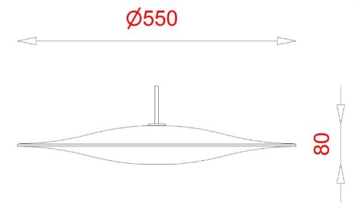 Piet Hein Sinus 550 Pendelleuchte LED 10,5 W Ø: 55 cm – Opal/weißes Kabel