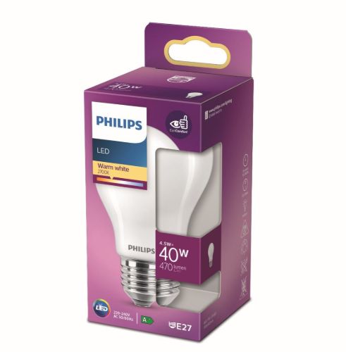 PHILIPS LEDClassic E27 LED-Glühbirne 4,5 W (40 W) – Warmweiß