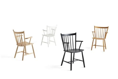HAY Børge Mogensen J42 Sessel SH: 44,5 cm – Weiß lackierte Birke