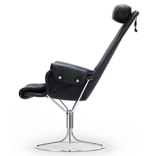 DUX Jetson Sessel Plain 88 – Schwarzes weiches Leder