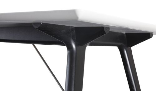 Andersen Furniture Esstisch T7 mit Verlängerung 95 x 220 x 74 cm – weißes Laminat/schwarzer Rahmen