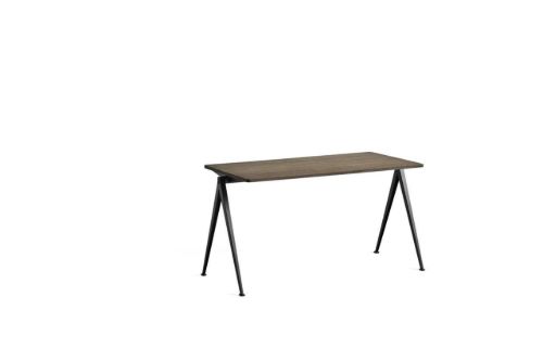 HAY Pyramide Table 01 140x75 cm - Black Powder Coated Steel/Smoked Oak