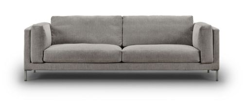 Juul 301 2,5 Pers. Sofa L: 240 cm - Tobacco 37/Børstet Rustfrit Stål
