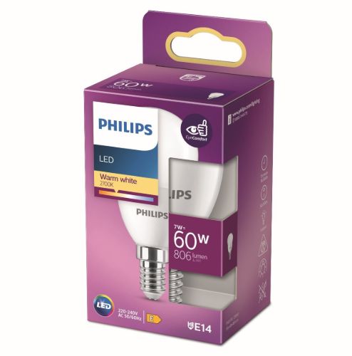 PHILIPS Candle & Lustre E14 LED-Glühbirne 7 W (60 W) – Warmweiß