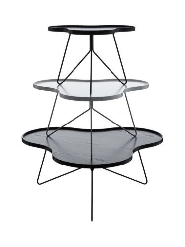 Swedese Flower Mono Couchtisch 90 x 84 x 45 cm – weiß lackierte Esche/weißer Stahl