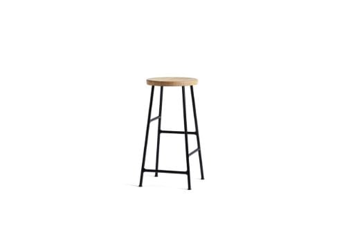 HAY Cornet Bar Stool Low H: 65 cm - Soft Black/Oak Oiled