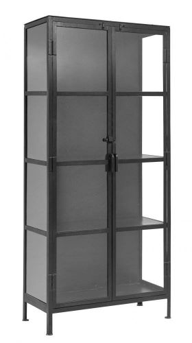 Nordal Vitrineskab i Jern 175x80 cm - Sort