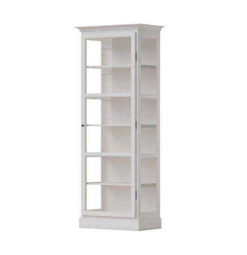 Lindebjerg Design Classic V1 Vitrine mit rechts angeschlagener Tür 70 x 210 cm – Weiß