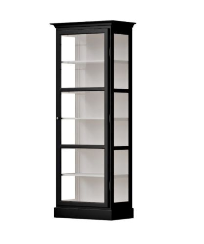 Lindebjerg Design Classic V1 Vitrine Rechtsangeschlagene Tür 70x210 cm - Schwarz