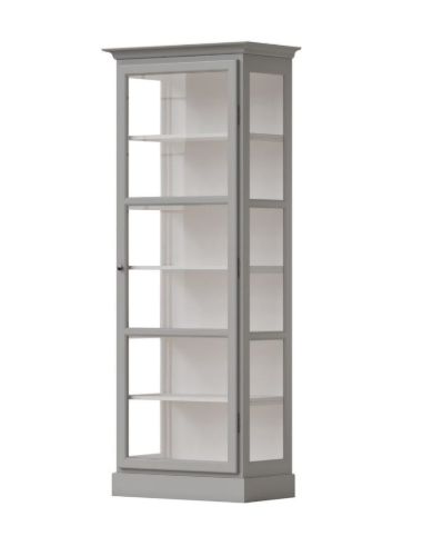 Lindebjerg Design Classic V1 Vitrine mit Rechtsanschlagtür 70 x 210 cm – Grau