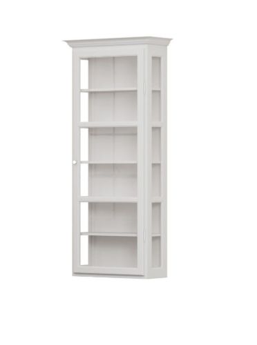 Lindebjerg Design Classic V4 Vitrine mit rechts angeschlagener Tür 70 x 170 cm – Weiß