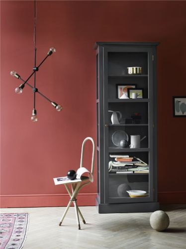 Lindebjerg Design Color N1 Vitrine Rechtsangeschlagene Tür 70x210 cm - Anthrazit
