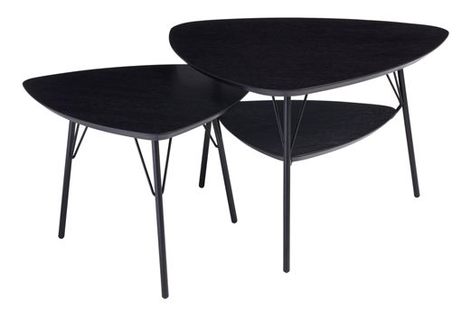 Vermund VL 1312 Couchtisch aus schwarz gebeizter Eiche mit mattschwarzen Beinen