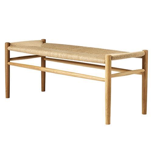 FDB Furniture J83B Bench Jørgen Bækmark L: 100 cm – Naturgeflecht/Eiche