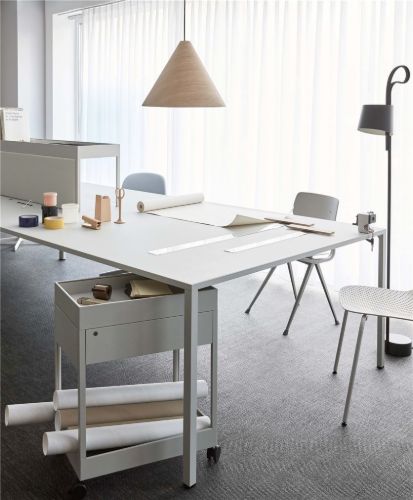 HAY New Order Trolley/A1 Schublade und Tablett oben inkl. Schloss 34x68cm - Hellgrau