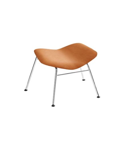 Vermund Larsen VL136 Fodskammel til Cosy Loungestol H: 37 cm - Sierra Cognac/Krom