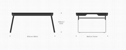 Vipp 401 Minitisch Tabletttisch H: 23,8 cm - Schwarz