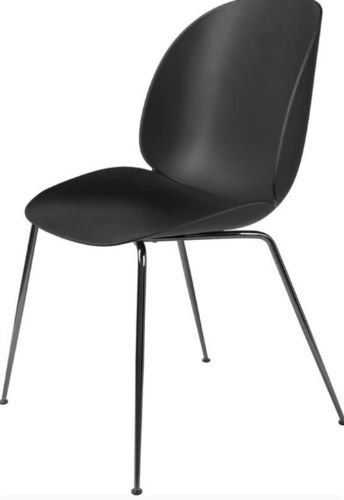 GUBI Beetle Dining Chair Conic Base - Black mat base / Black Shell 