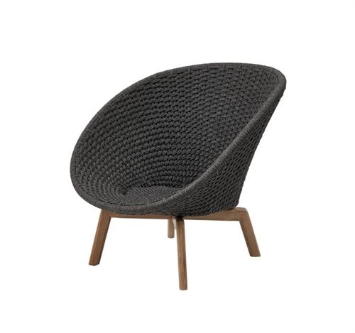 Cane-line Outdoor Peacock Loungestol  - Teak / Dark Grey