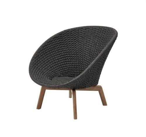 Cane-line Outdoor Peacock Loungesessel SH: 34 cm - Teak / Dunkelgrau