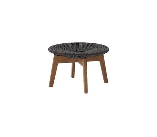 Cane-line Outdoor Peacock Fußhocker/Beistelltisch – Teakholz/Dunkelgrau