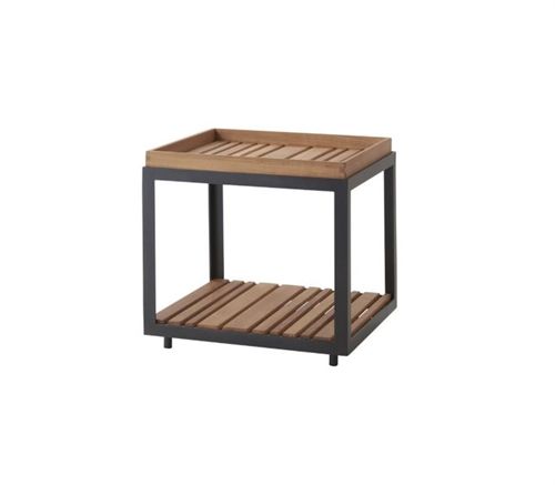 Cane-line Outdoor Level Couchtisch Lille 48x48 cm - Lavagrau/Teak