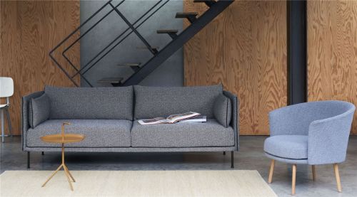 HAY Silhouette 2-Personen-Sofa Mono L: 171 cm – Olavi von Hay 03 / Schwarz pulverbeschichteter Stahl
