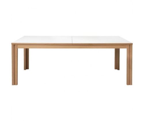 Skovby SM24 Esstisch inkl. 3 Zusatzbretter 100 x 200 cm – Weißes Laminat/Weiß geölte Eiche