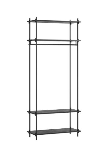 Moebe Regalsystem Offener Kleiderschrank 200x85 cm - Schwarz