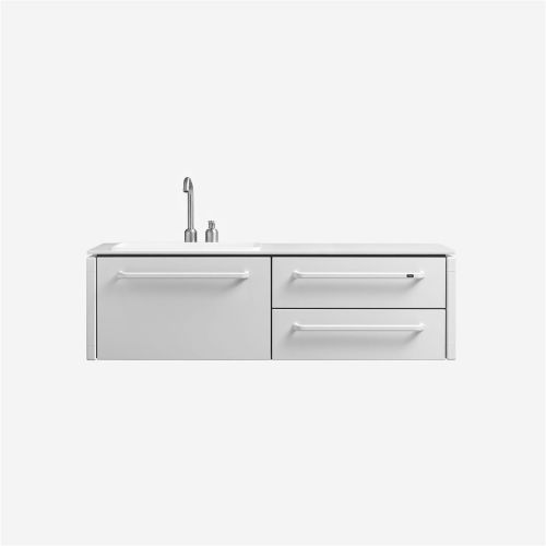 Vipp 982 Badmodul Medium inkl. Leuchten-L: 126 cm – Weiß – 2 Ausschnitte