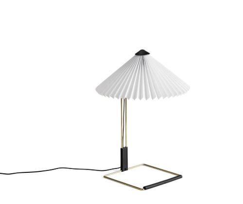HAY Matin Tischlampe Klein H: 38 cm - Weiß / Messing