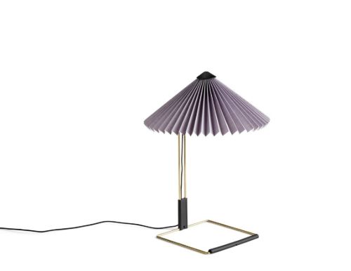 HAY Matin Tischlampe Klein H: 38 cm - Lavendel / Messing