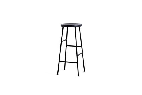 HAY Cornet Bar Stool High H: 75 cm - Soft Black/Soft Black 